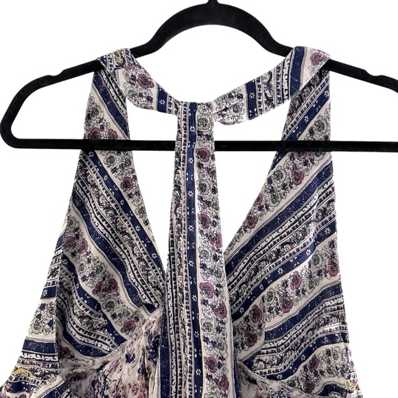 Free People cotton Love Charm T back crop top Size M Ruffle hem and tie front - Picture 8 of 10